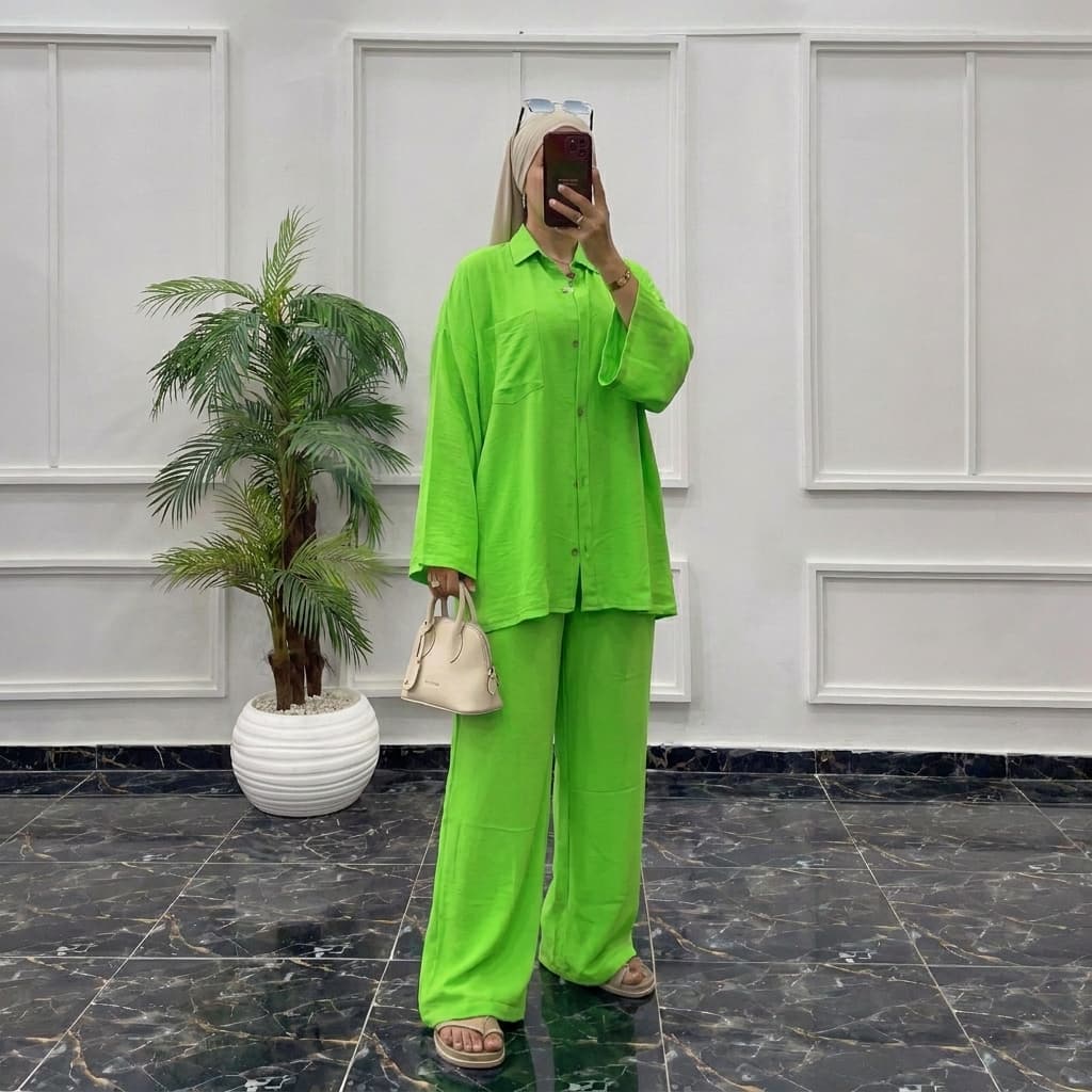 Ensemble Malak – Chemise & Pantalon Fluide